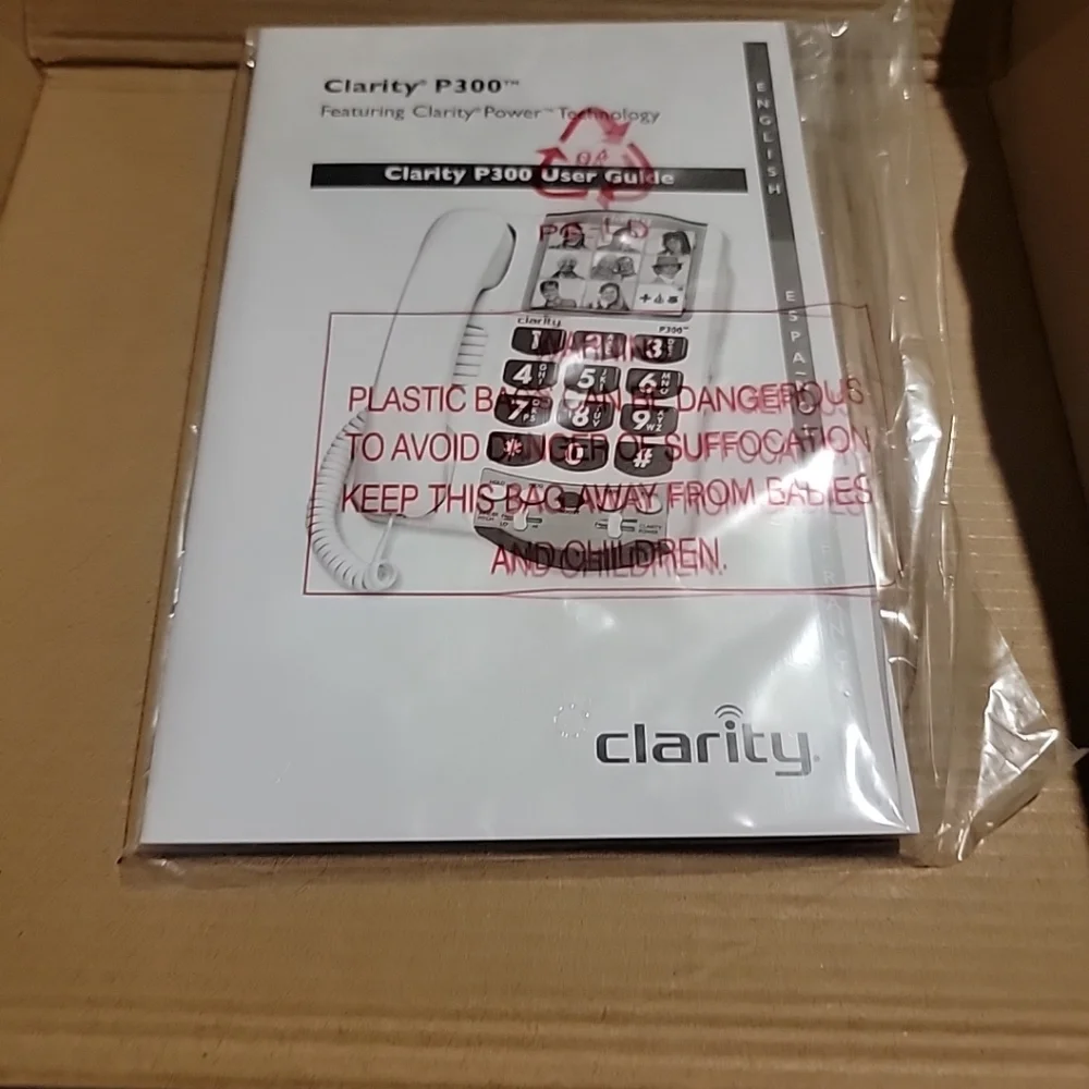 Clarity P300 Amplified Braille‎ Phone -Hard of Hearing Low Vision W/ Auto Dial
